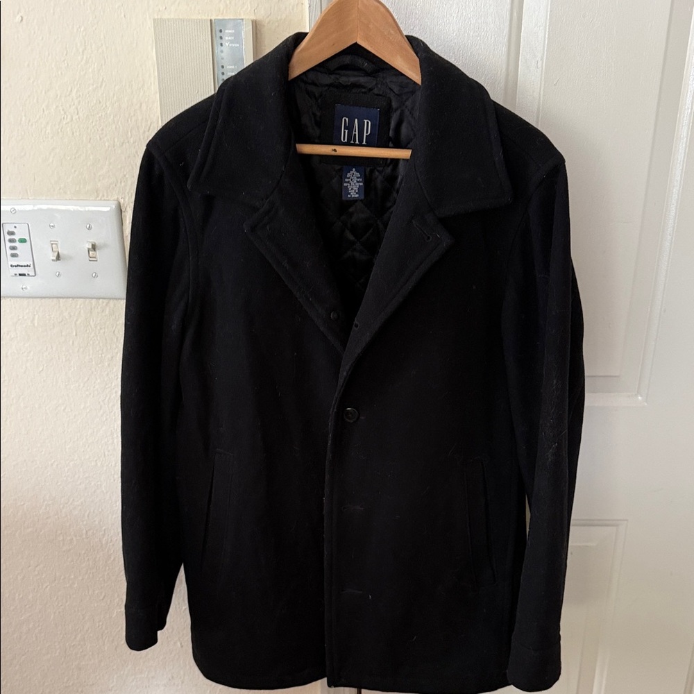 GAP Men's Classic Black Pea Coat